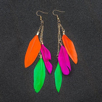 Thumbnail for Paradise Feathers Dangling Earrings YourSoulPlace.com