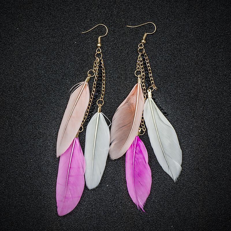Paradise Feathers Dangling Earrings YourSoulPlace.com