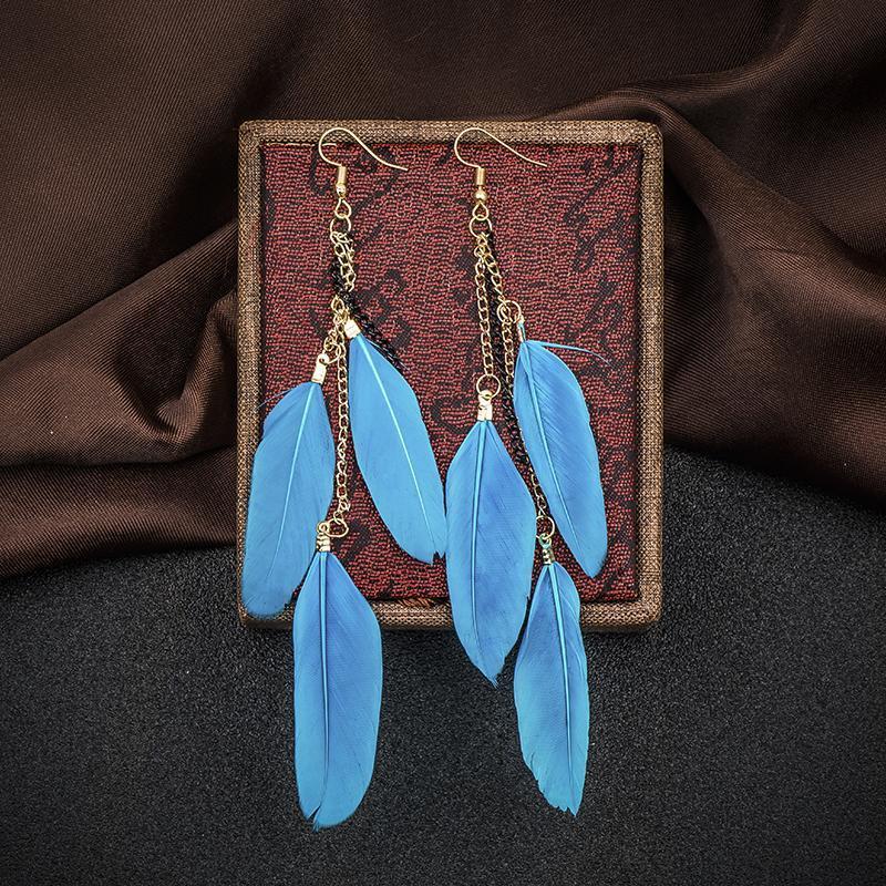 Paradise Feathers Dangling Earrings YourSoulPlace.com