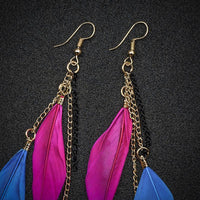 Thumbnail for Paradise Feathers Dangling Earrings YourSoulPlace.com