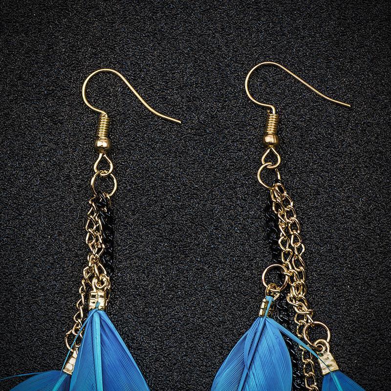 Paradise Feathers Dangling Earrings YourSoulPlace.com