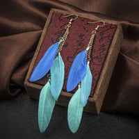 Thumbnail for Paradise Feathers Dangling Earrings YourSoulPlace.com