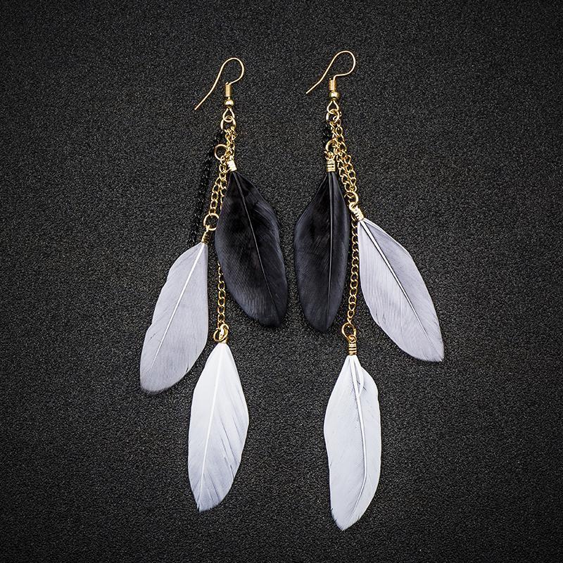 Paradise Feathers Dangling Earrings YourSoulPlace.com