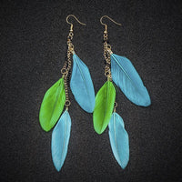 Thumbnail for Paradise Feathers Dangling Earrings YourSoulPlace.com