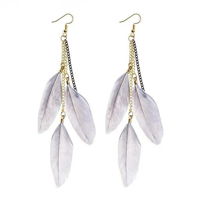 Paradise Feathers Dangling Earrings-Your Soul Place