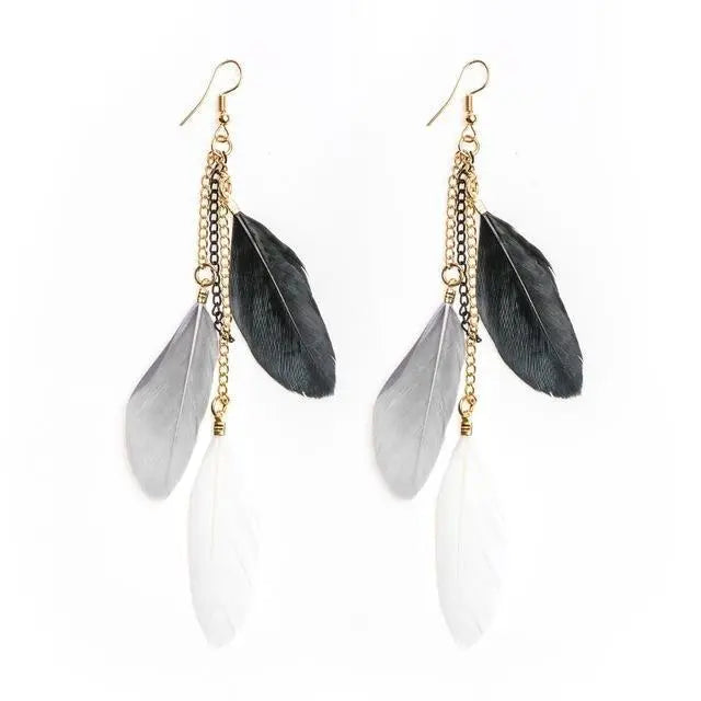 Paradise Feathers Dangling Earrings-Your Soul Place