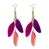 Thumbnail for Paradise Feathers Dangling Earrings YourSoulPlace.com