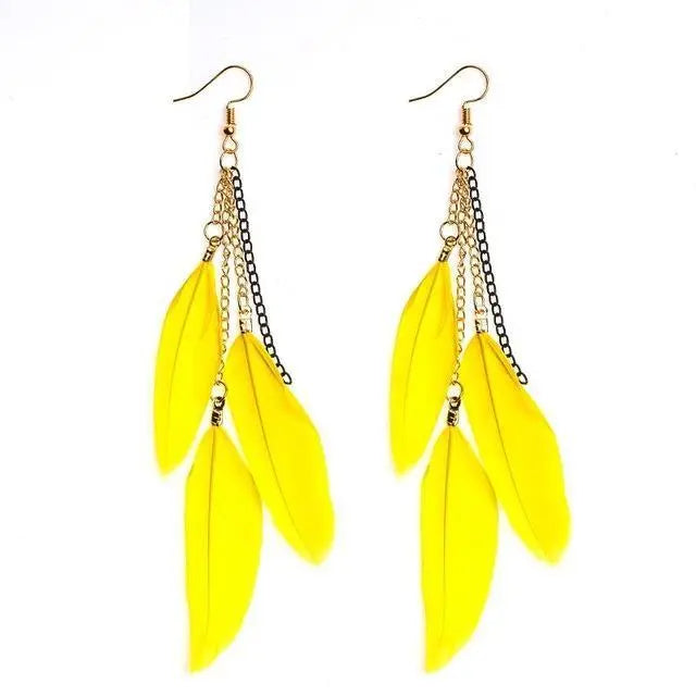 Paradise Feathers Dangling Earrings-Your Soul Place
