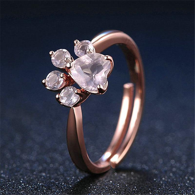 Crystal Paw Rose Gold Ring-Your Soul Place