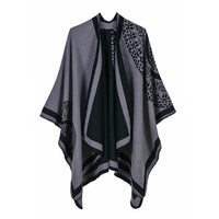 Thumbnail for Warm and Cozy Geometric Poncho-Your Soul Place