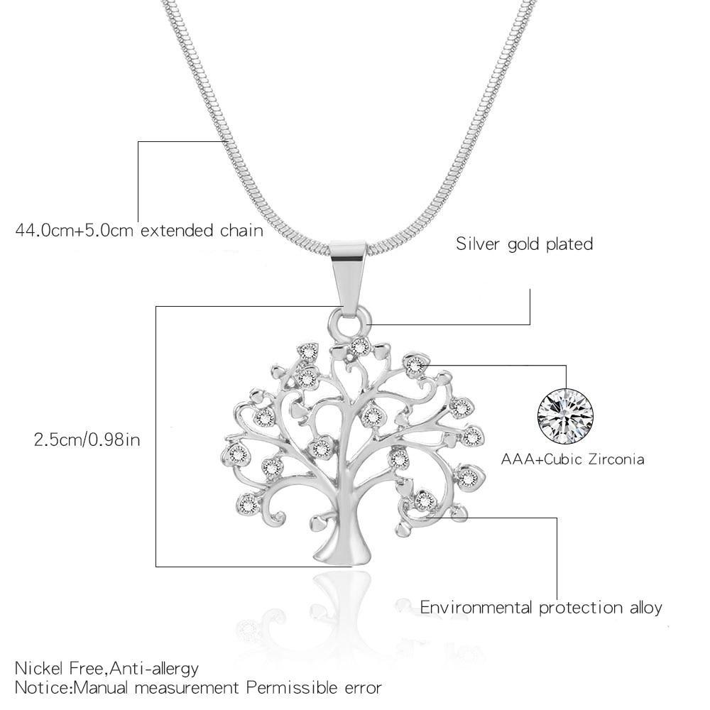 Crystal Studded Tree Of Enlightenment Necklace - Your Soul Place