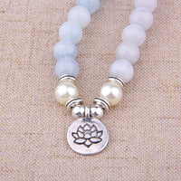 Thumbnail for 108 Aquamarin Beads Mala with Lotus Charm-Your Soul Place