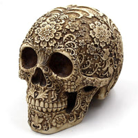 Thumbnail for Calavera Flower Carved Skull Statue-Your Soul Place