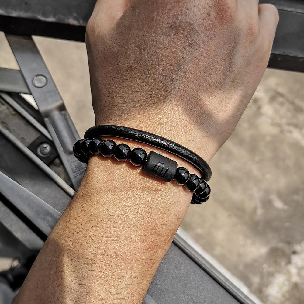 Double Layer Obsidian Zodiac Constellation Leather Magnetic Bracelet-Your Soul Place
