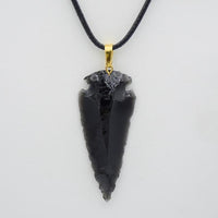Thumbnail for Black Obsidian Arrowhead Healing Point Pendant-Your Soul Place