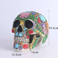 Thumbnail for Calavera Flower Carved Skull Statue - Your Soul Place