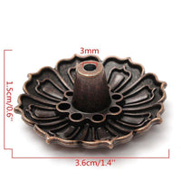 Thumbnail for Lotus Shape Metal Plate Incense Burner - 9 Holes for Incense Sticks and Cones-Your Soul Place