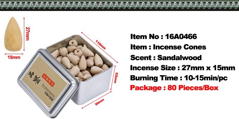 80Pcs Natural Aroma Sandalwood Smoke Backflow Incense Cones-Your Soul Place
