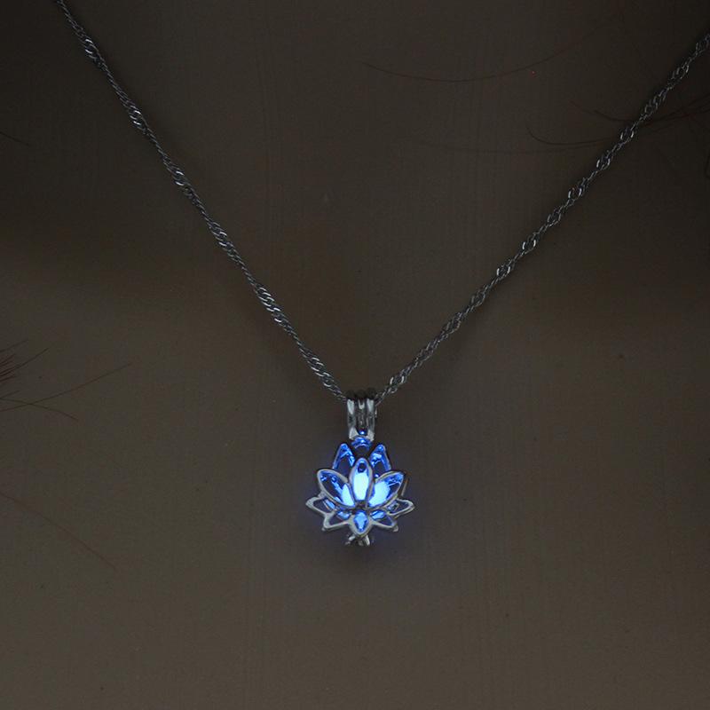 Luminous Glow In The Dark Lotus Flower Necklace-Your Soul Place