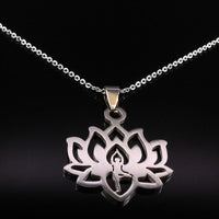Thumbnail for Stainless Steel Yoga Lotus Necklace-Your Soul Place