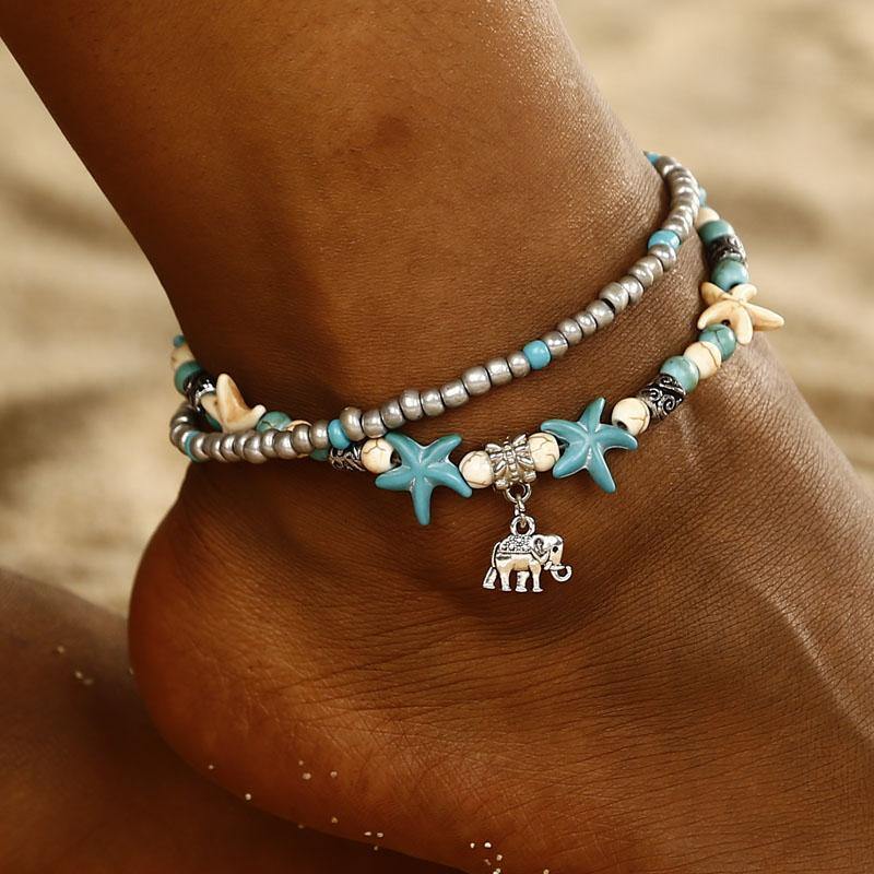 2-Layer Boho Coral Anklet-Your Soul Place