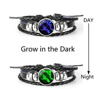 Thumbnail for Glow in the Dark Zodiac Constellation Leather Bracelet-Your Soul Place