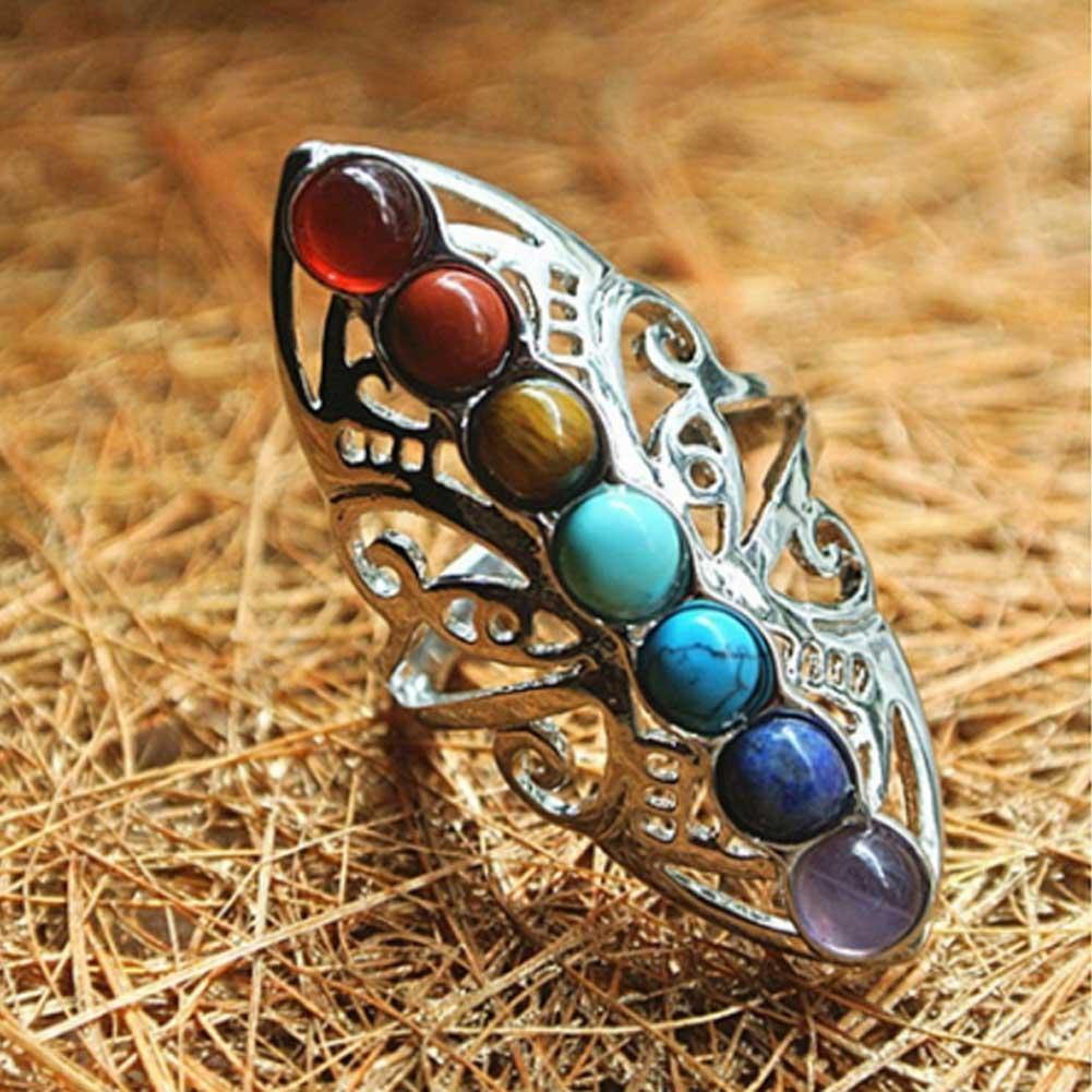 7 Chakra Natural Stone Reiki Ring-Your Soul Place