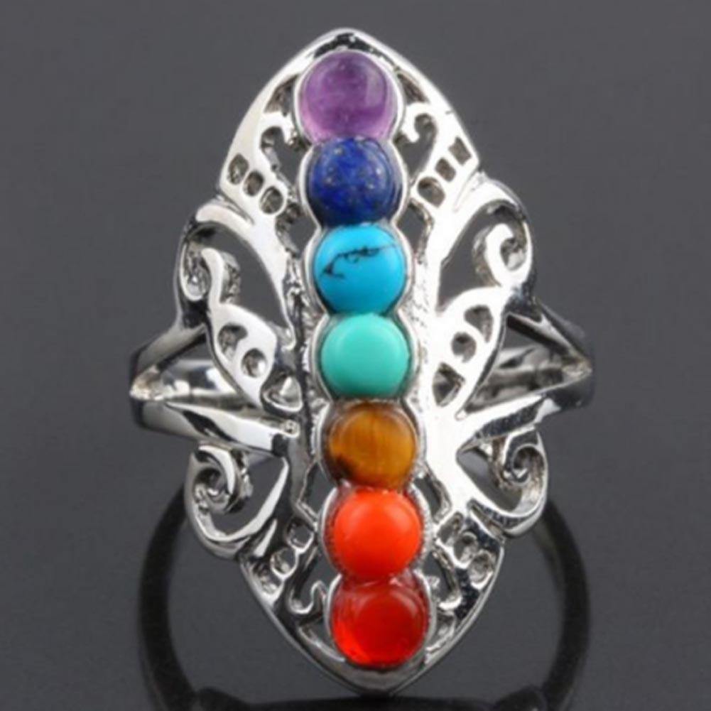 7 Chakra Natural Stone Reiki Ring-Your Soul Place