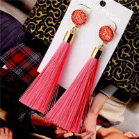 Thumbnail for Vintage Rose Crystal Tassel Earrings YourSoulPlace.com