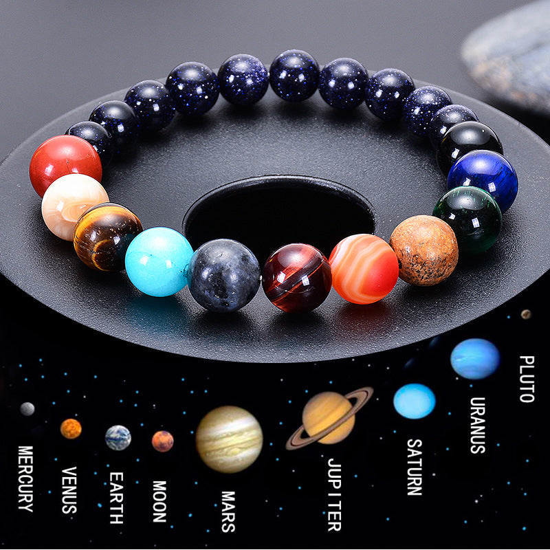 7 Chakra Volcanic Stone Planet Bracelet