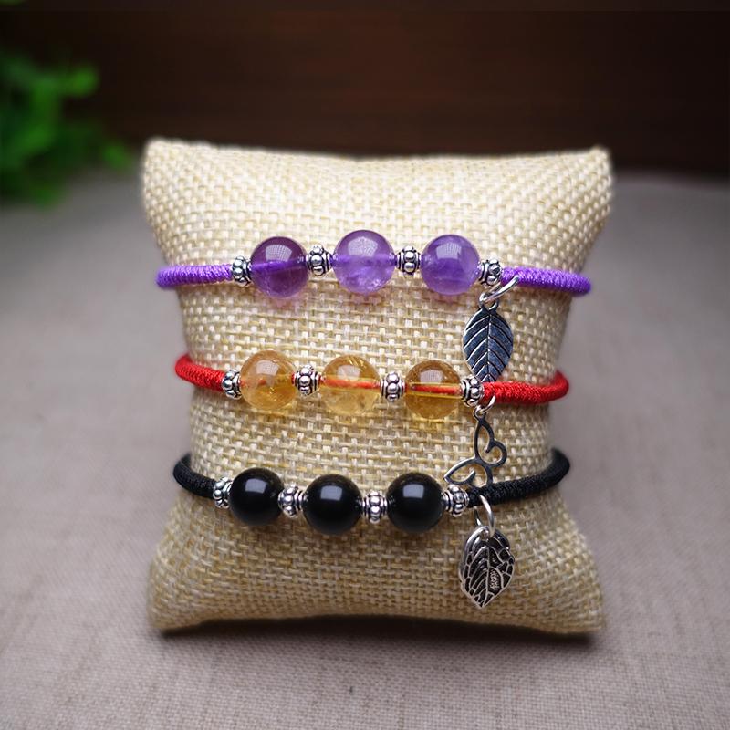 Natural AMETHYST & Sterling Silver STRESS BLOCKER Red Rope Bracelet