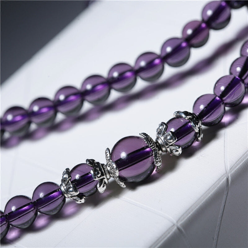 Natural Amethyst Long Bracelet