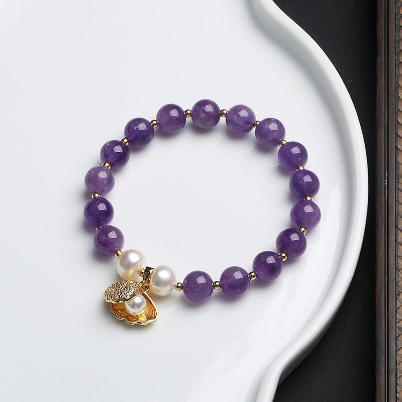 Natural Amethyst Ocean Heart Bracelet