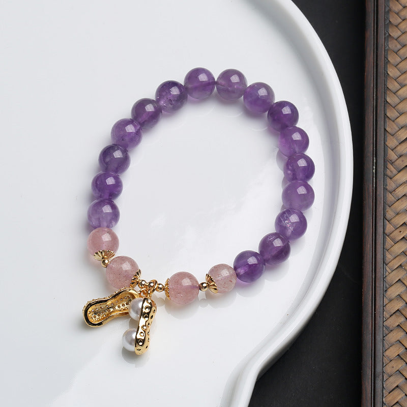 Natural Amethyst Ocean Heart Bracelet