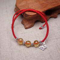 Thumbnail for Sterling Silver CITRINE & BUTTERFLY TRANSFORMATION Red Rope Bracelet