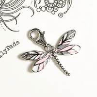 Thumbnail for Silver & Zirconia Stylish Dragonfly & Heart Charm Bracelet