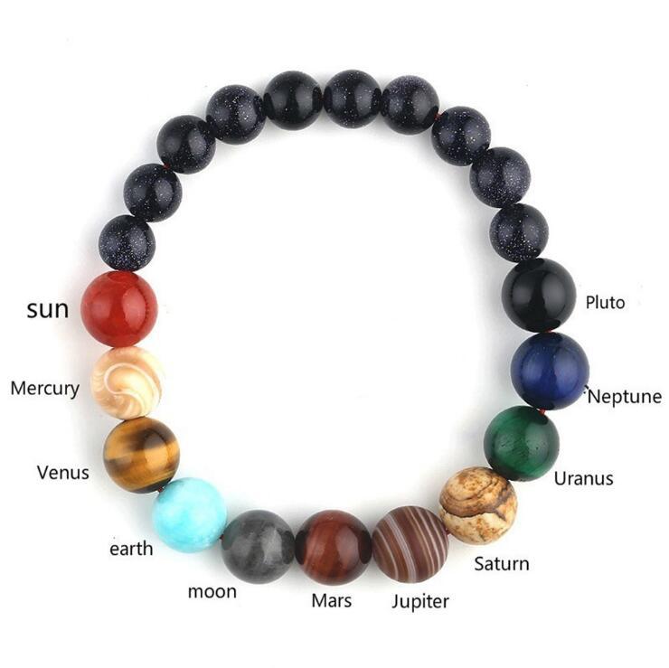 7 Chakra Volcanic Stone Planet Bracelet