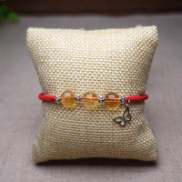 Thumbnail for Sterling Silver CITRINE & BUTTERFLY TRANSFORMATION Red Rope Bracelet