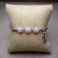 Thumbnail for Sterling Silver CUPIDS BOW & Rose Quartz  SEEKING LOVE Red Rope Bracelet