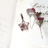 Thumbnail for Silver & Zirconia Cherry Blossom Flower Charm