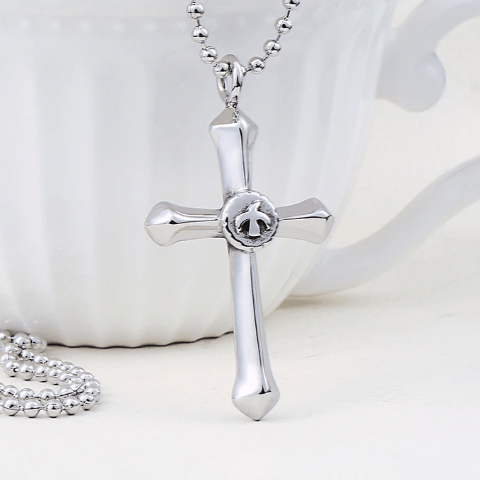 Stainless Steel Cross 'FREE EAGLE' Pendant