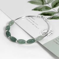 Thumbnail for Sterling Silver & Natural Burmese Jadeite HEALING Bracelet