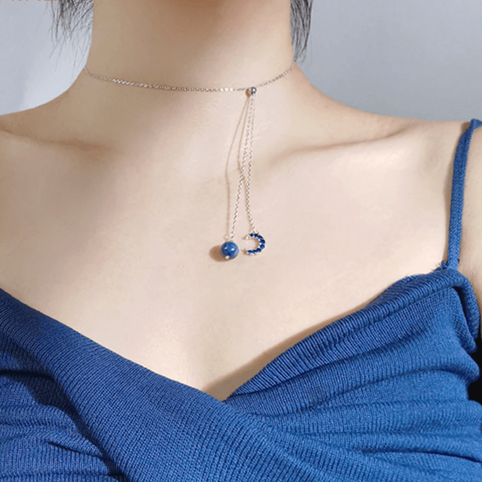 THAI SILVER Blue Moon ETHEREAL Necklace