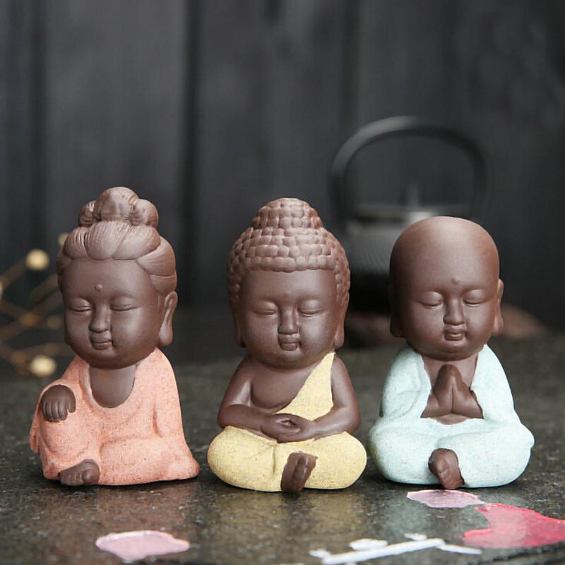 Hand Painted Buddha Tea Pet Miniature