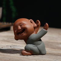 Thumbnail for Happy Smiling HandPainted Ceramic Monk Tea Pet Figurine