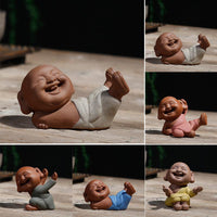 Thumbnail for Happy Smiling HandPainted Ceramic Monk Tea Pet Figurine