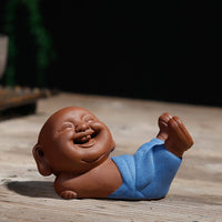 Thumbnail for Happy Smiling HandPainted Ceramic Monk Tea Pet Figurine