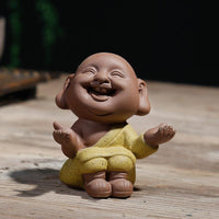 Thumbnail for Happy Smiling HandPainted Ceramic Monk Tea Pet Figurine