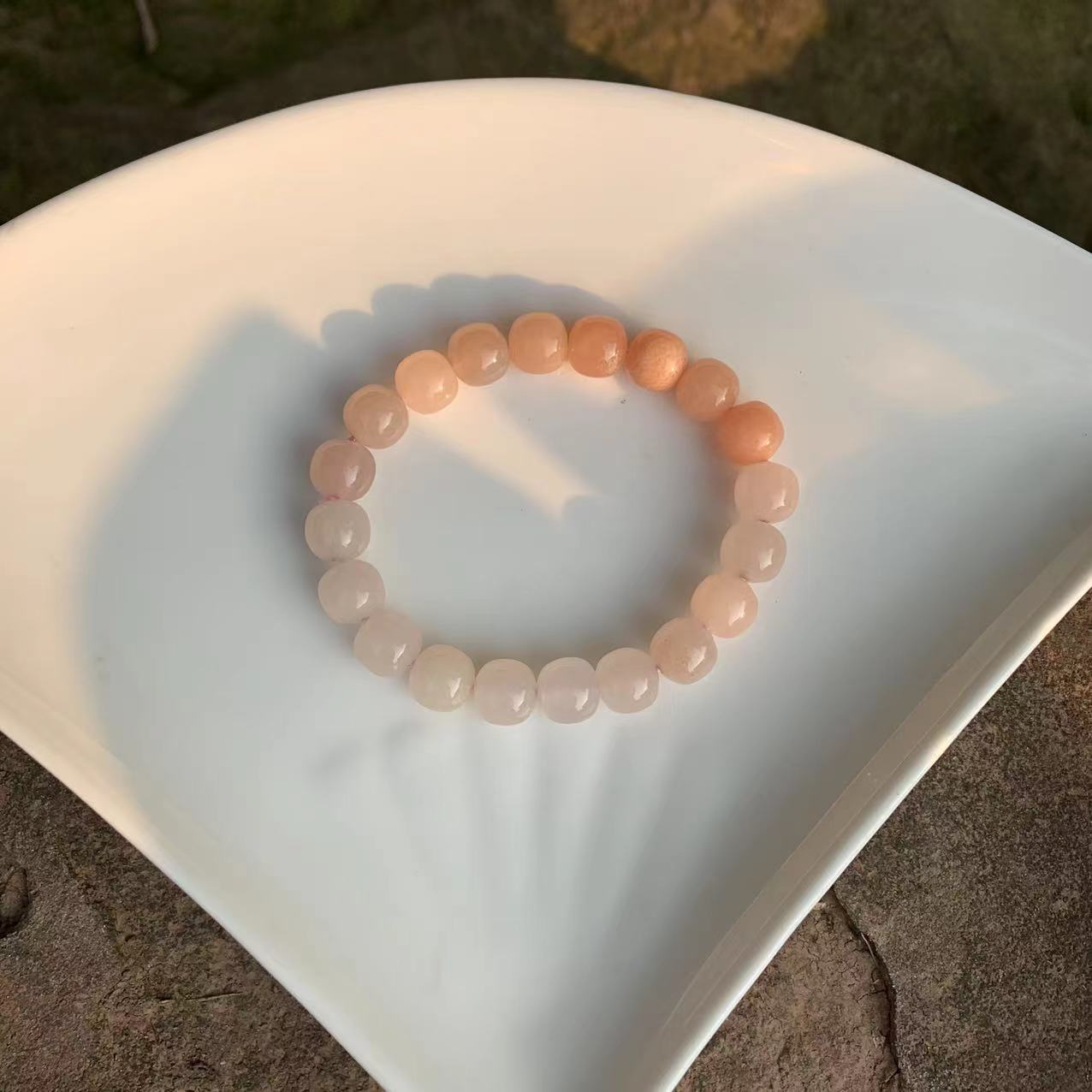 Natural Silk Jade 'CLOUD 9' Beaded Bracelet