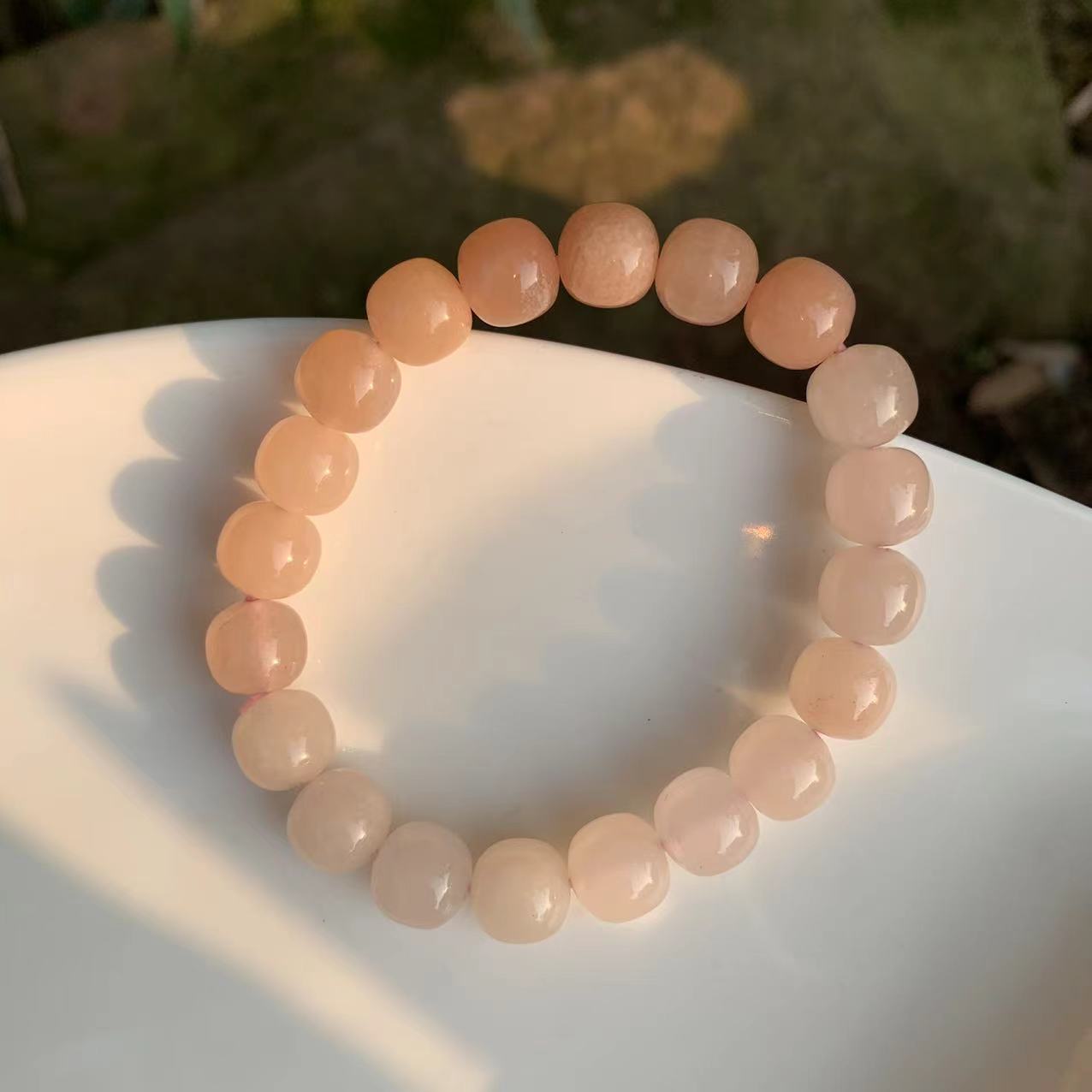 Natural Silk Jade 'CLOUD 9' Beaded Bracelet